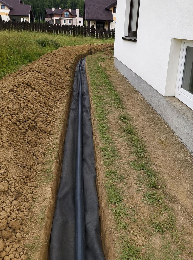 Línioná drenáž stavby